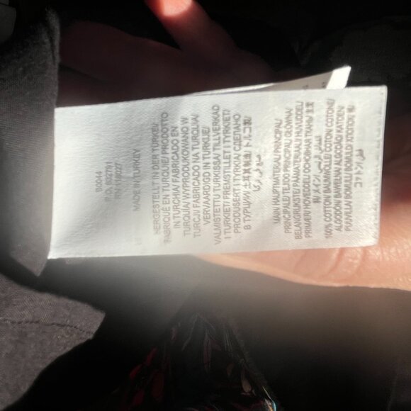 Boden Frill Neck Smocked Dress Black "Wild Dandelion" UK 12 US 8 EUC Knee Length - Picture 7 of 11